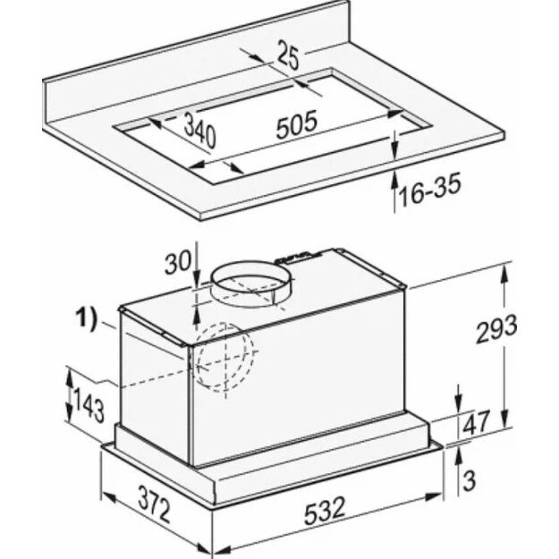 Įmontuojamas gartraukis Miele DA 2450