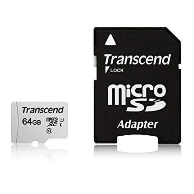 MEMORY MICRO SDXC 64GB W/ADAPT/UHS-I TS64GUSD300S-A TRANSCEND