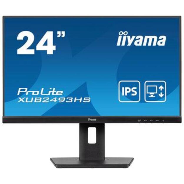 LCD Monitor|IIYAMA|23.8 |Business|Panel IPS|1920x1080|16:9|100Hz|Matte|0.5 ms|Speakers|Swivel|Pivot|Height adjustable|Tilt|Colour Black|XUB2493HS-B6