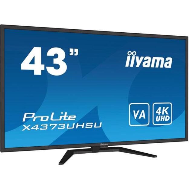 LCD Monitor|IIYAMA|43 |4K|Panel VA|3840x2160|16:9|60Hz|Matte|3 ms|Speakers|Tilt|Colour Black|X4373UHSU-B1