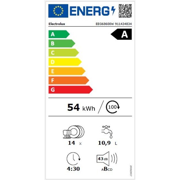 Įmontuojama indaplovė Electrolux EEG68600W