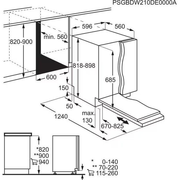 Įmontuojama indaplovė Electrolux EEG68600W