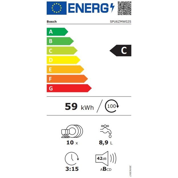 Įmontuojama indaplovė BOSCH SPU6ZMW02S