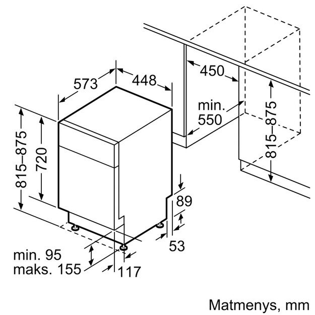 Įmontuojama indaplovė BOSCH SPU6ZMW02S