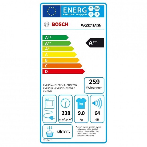 Džiovyklė Bosch WQG242AISN