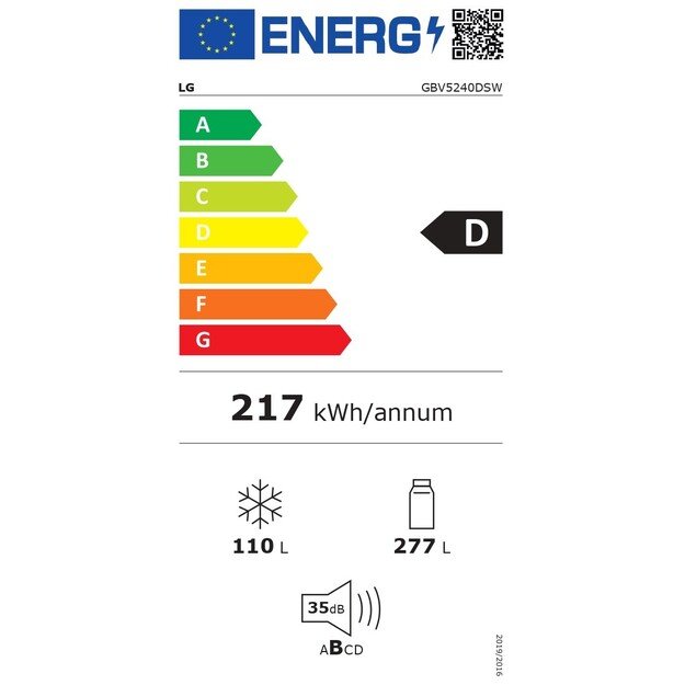 Šaldytuvas LG GBV5240DSW