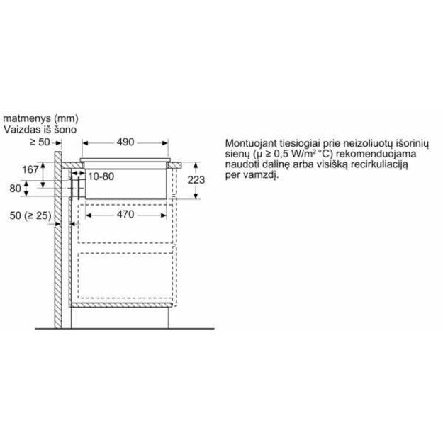 Įmontuojama indukcinė kaitlentė su integruotu gartraukiu Bosch PVS611B16E