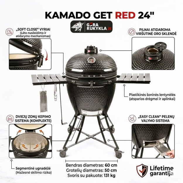 Kamado GET RED 24`/60cm 2