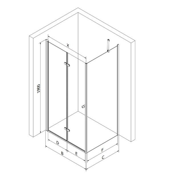 Dušo kabina Mexen Lima 90x90 cm, black mat 1