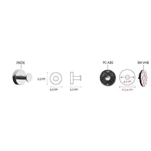 Rankšluosčio kabliukas Kapitan UNO 12 01 66, baltas matinis 1