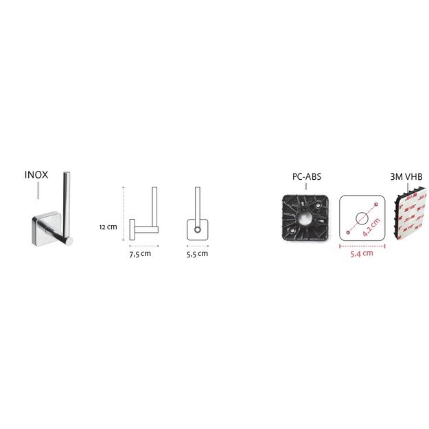 Tualetinio popieriaus laikiklis Kapitan QUATTRO 44 01, chromas 1
