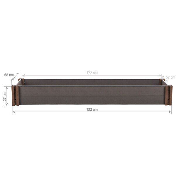 Pakelta lysvė G21 Crop 183 x 68 x 27, WPC, juodmedis, 63900245 1