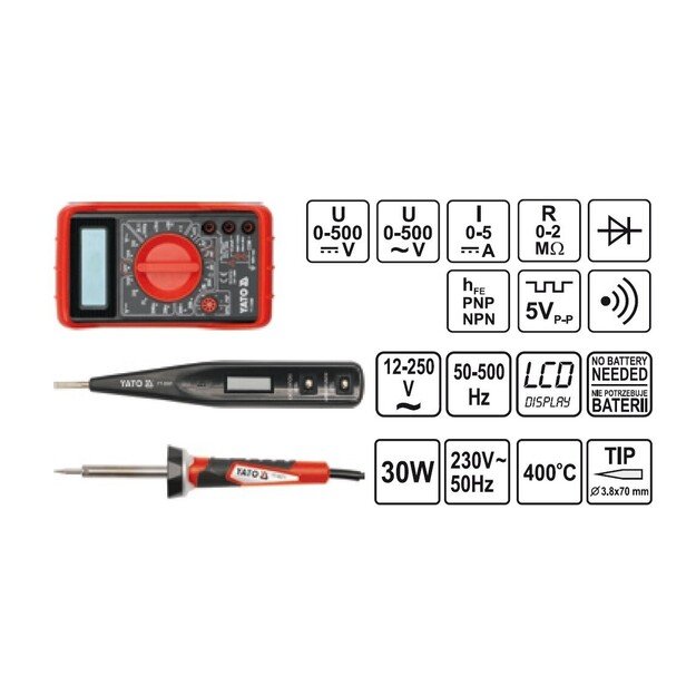 Įrankių elektrikams rinkinys Yato YT-39009, 68 vnt 4