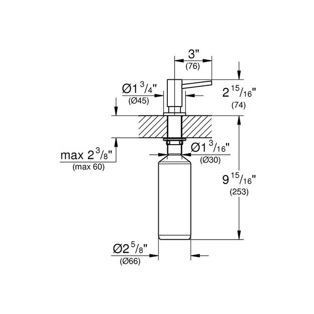 Dozatorius Grohe Cosmopolitan 40535A00, grafitas 1