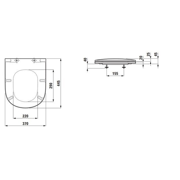 Unitazo dangtis Laufen LUA su soft close mechanizmu, baltas 8910830000001 2