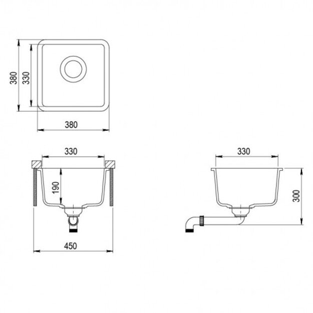 Plautuvė Akvasanita SQA100-601W 1