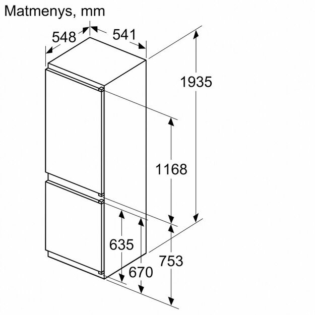 Įmontuojamas šaldytuvas Bosch KIN96NSE0 10