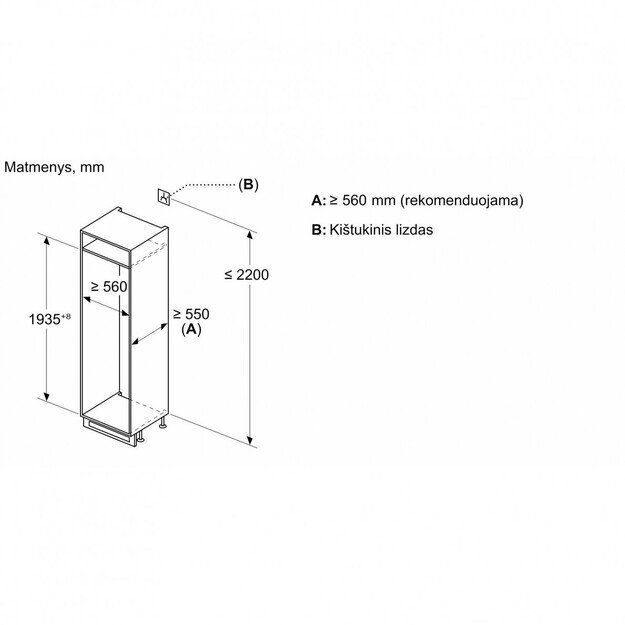 Įmontuojamas šaldytuvas Bosch KIN96NSE0 1