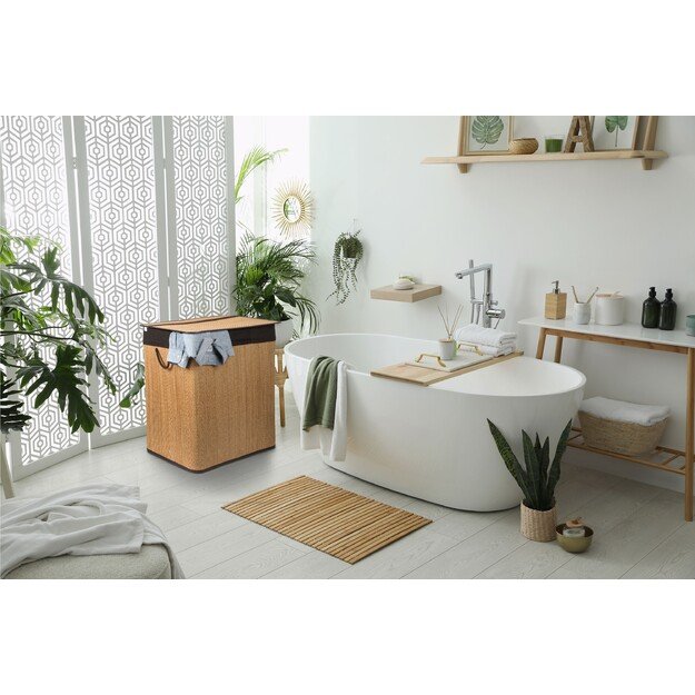 Skalbinių dėžė su pertvara G21 63555174, 150l, bambukinė 2