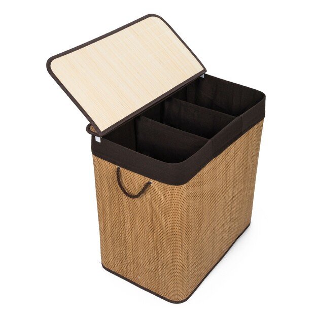 Skalbinių dėžė su pertvara G21 63555174, 150l, bambukinė 7