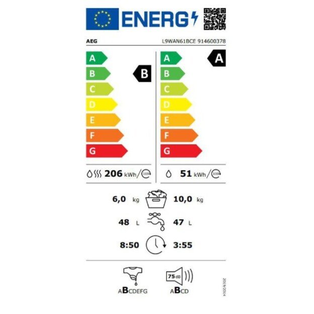 Skalbimo mašina su džiovinimo funkcija AEG L9WAN61BCE 3