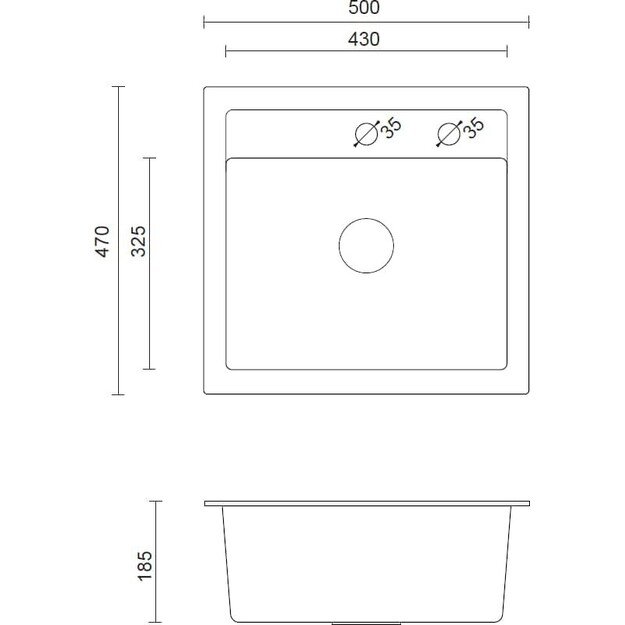 Virtuvinė plautuvė Quadron JOHNNY 110 HCQJ5047CZK, juoda 2