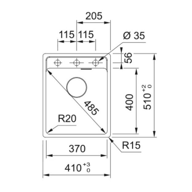 Plautuvė Franke Maris MRG 610-37, 114.0658.256 1