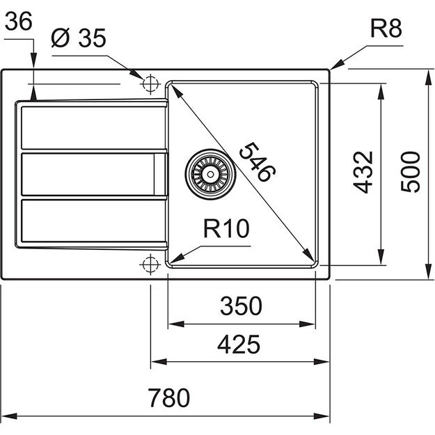 Plautuvė Franke S2D 611-78 + vent. Carbon (juoda) 143.0590.196 1