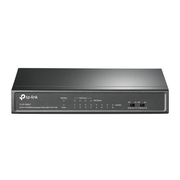 Switch|TP-LINK|Desktop/pedestal|8x10Base-T / 100Base-TX|PoE ports 4|TL-SF1008LP
