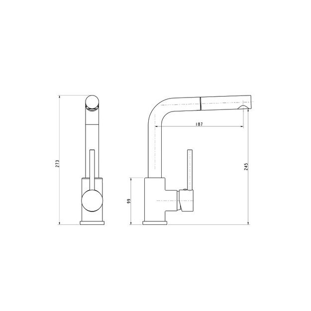 Komplektas: virtuvės plautuvė ir maišytuvas su ištraukiama žarna HELIKA SQT104-120AWP+2383-120 1