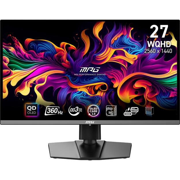 Monitor|MSI|MPG 271QRX QD-OLED|26.5 |Gaming|Panel QD-OLED|2560x1440|16:9|360Hz|Matte|0.03 ms|Swivel|Pivot|Height adjustable|Tilt|Colour Black|MPG271QRXQD-OLED