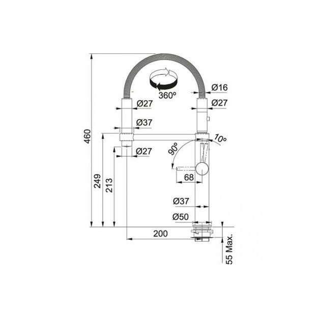 Mai&scaron;ytuvas plautuvei Franke Pescara Semi-Pro 360 115.0393.976 1