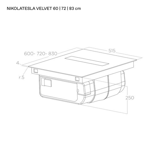 Įmontuojama indukcinė kaitlentė su integruotu gartraukiu Elica NIKOLATESLA VELVET BL/A/60, PRF019686 3