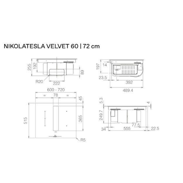 Įmontuojama indukcinė kaitlentė su integruotu gartraukiu Elica NIKOLATESLA VELVET BL/A/60, PRF019686 4