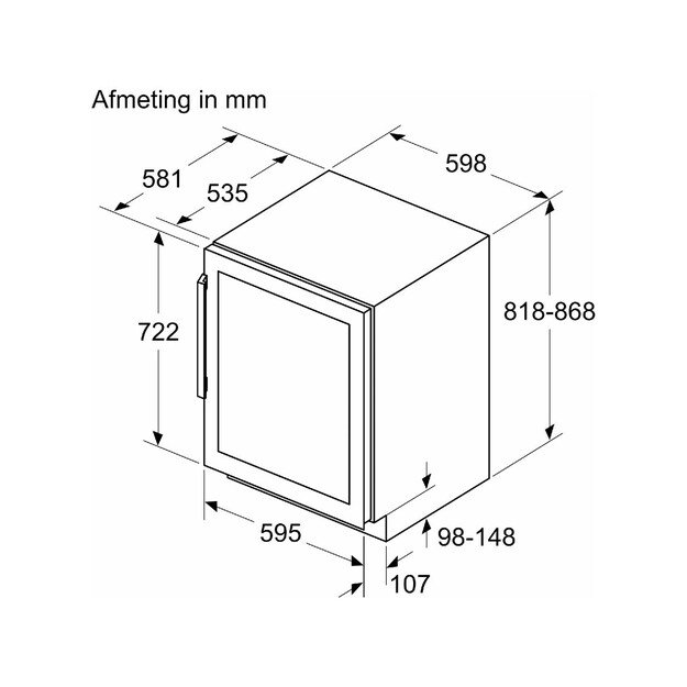 Įmontuojamas vyno &scaron;aldytuvas Siemens KU21WAHG0 5
