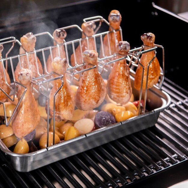 &Scaron;launelių ir &scaron;onkaulių laikiklis-universalios grotelės Char-Broil Grill+ 1