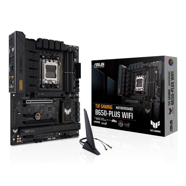 Mainboard|ASUS|AMD B650|SAM5|ATX|Memory DDR5|Memory slots 4|2xPCI-Express 4.0 1x|2xPCI-Express 4.0 16x|3xM.2|1xHDMI|1xDisplayPort|4xUSB 2.0|2xUSB 3.2|2xUSB-C|1xRJ45|5xAudio port|TUFGAMINGB650-PLUSWIFI