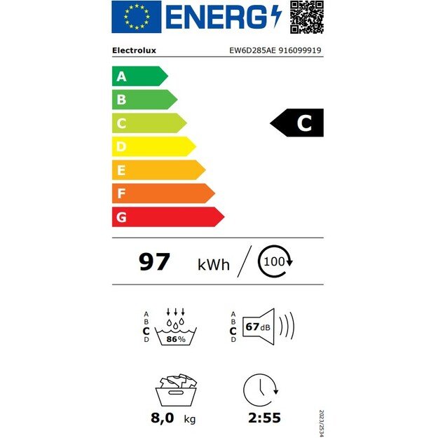 Džiovyklė Electrolux EW6D285AE 5