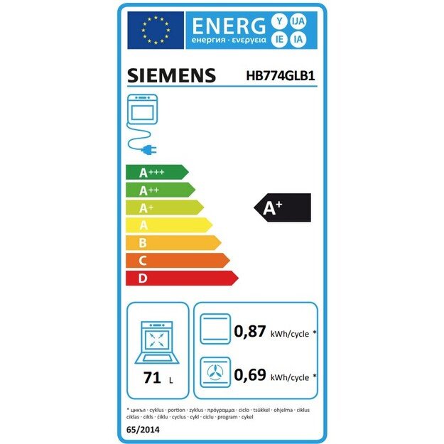 Įmontuojama orkaitė Siemens iQ700, HB774GLB1, 71 l 5