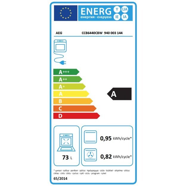 Elektrinė viryklė su elektrine orkaite AEG CCB6440CBW 2
