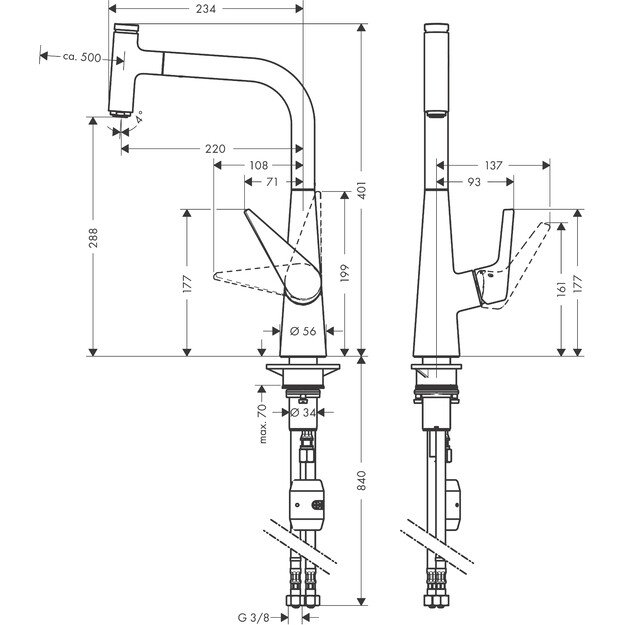 Maišytuvas plautuvei Hansgrohe Talis Select 300 Chromas 72821000