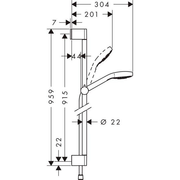 Dušo komplektas Hansgrohe Croma Select E Vario 0.9  26592400