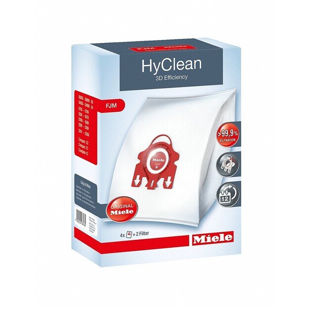 Dulkių maišeliai MIELE FJM HyClean 3D 09917710/12281690/12421140