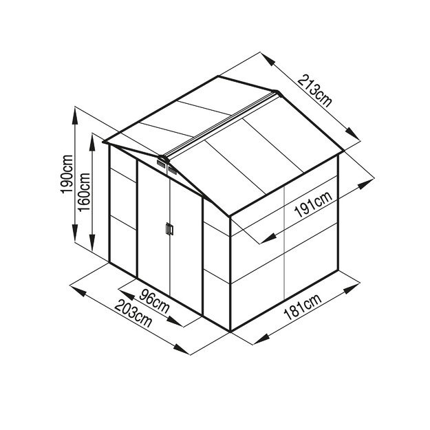 Sodo namelis   G21 GAH 407 - 213 x 191cm, plastikinis, pilkas 63900521