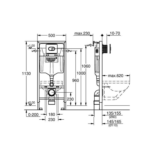 Potinkinis WC rėmas Grohe Rapid SL 38981000