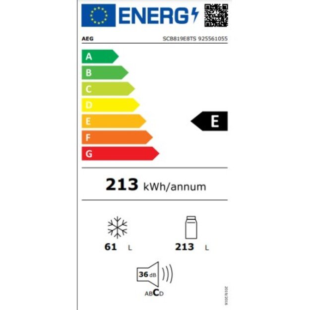 Įmontuojamas šaldytuvas AEG SCB819E8TS