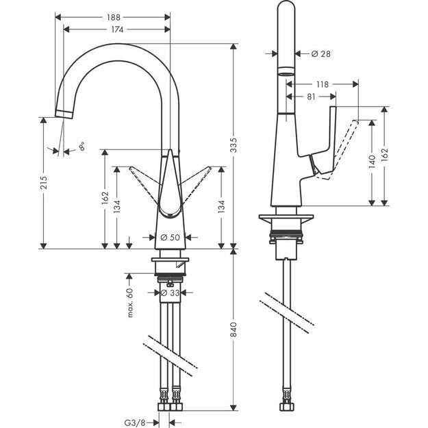 Virtuvinis maišytuvas Hansgrohe Talis M51 72814000