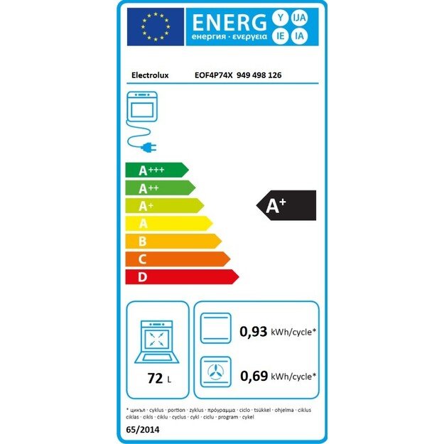 Įmontuojama orkaitė Electrolux EOF4P56X