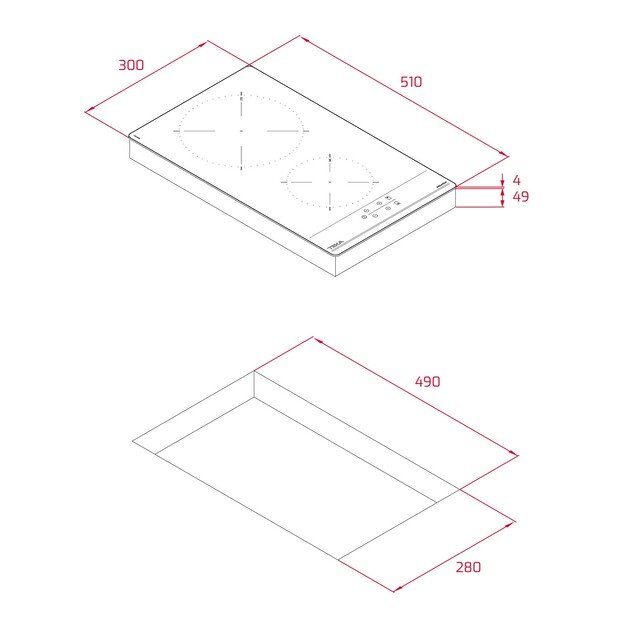 Domino indukcinė kaitlentė Teka IBC 32000 TTC BK