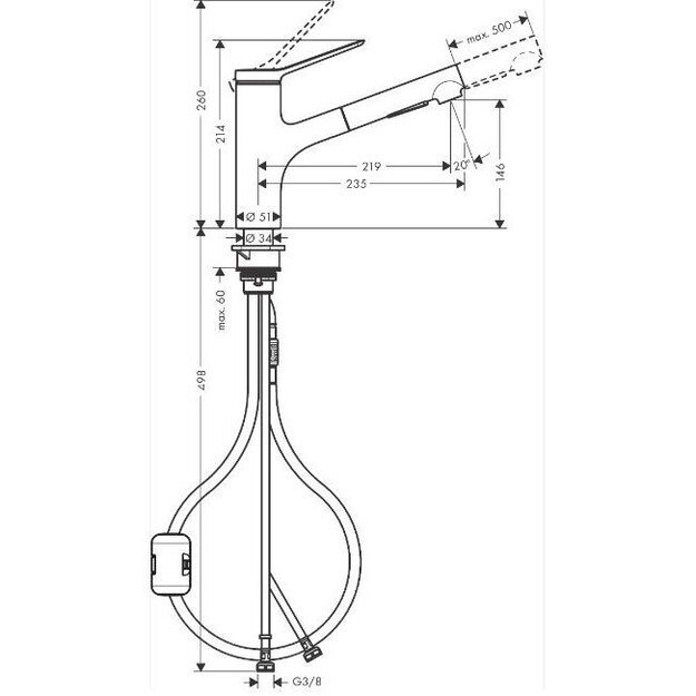 Skalbyklos maišytuvas: Hansgrohe 74800000